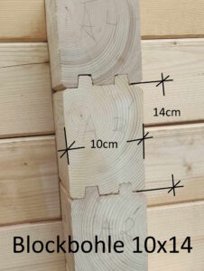Blockbohle 10x14 Bemaßt