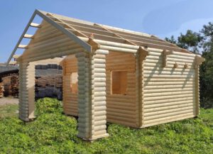 Blockbohlenhaus Mit Schlafboden